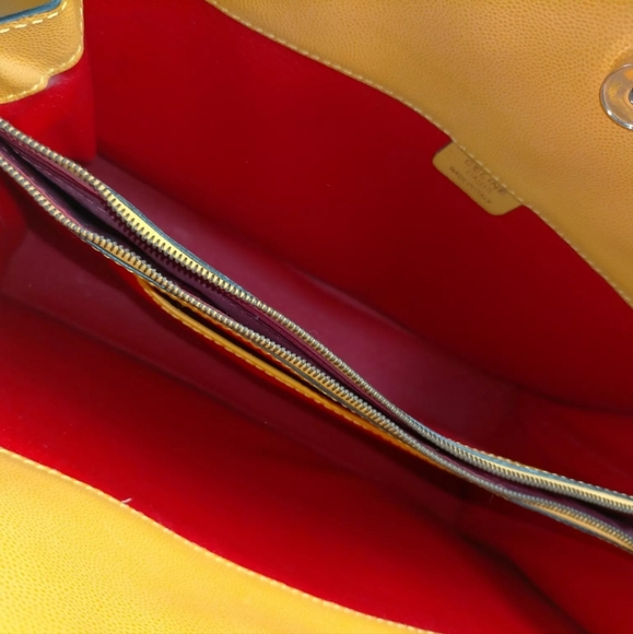 CELINE SHOULDER BAG YELLOW LEATHER - Picture 7 of 9